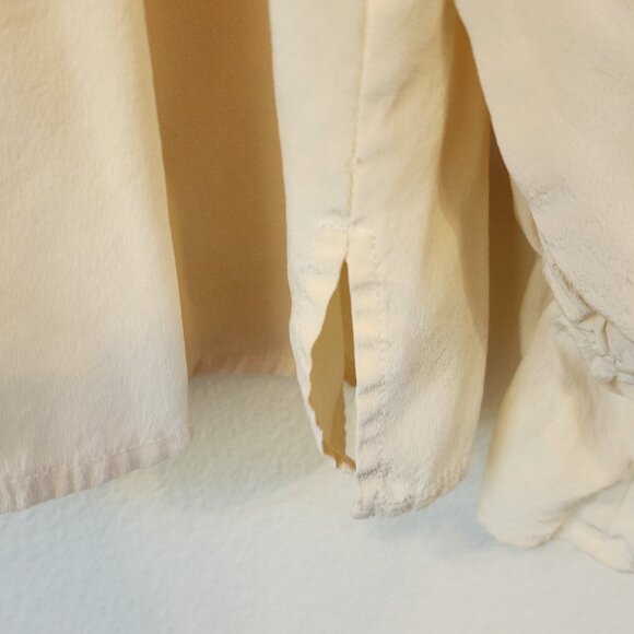 Josephine Chaus Ivory 100% Silk Scoop Neck Blouse Flutter Sz 18 Semi Sheer - Picture 9 of 14